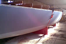 the yacht's hull